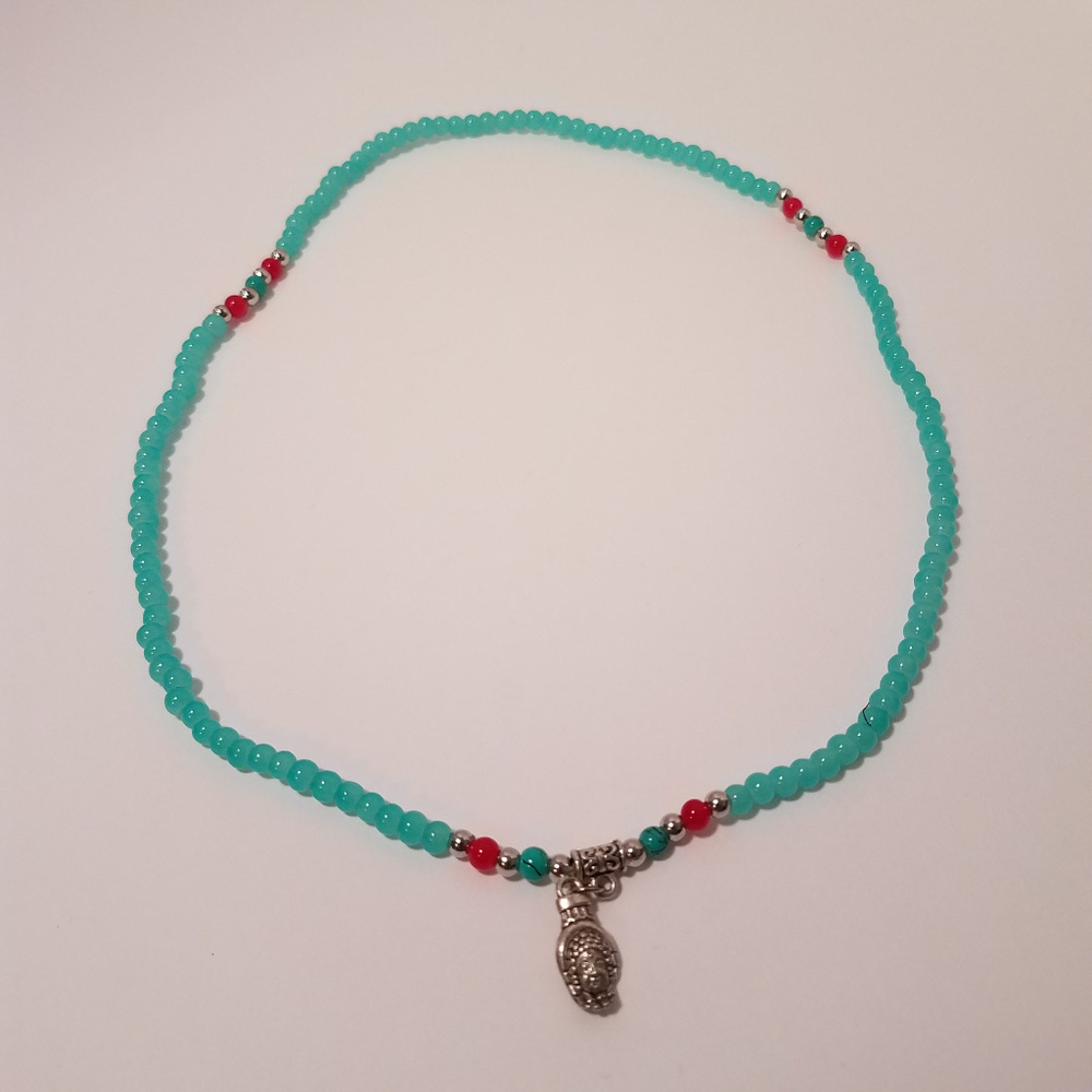 ** HP**  Turquoise stretchy bracelet with charm - Picture 4 of 7